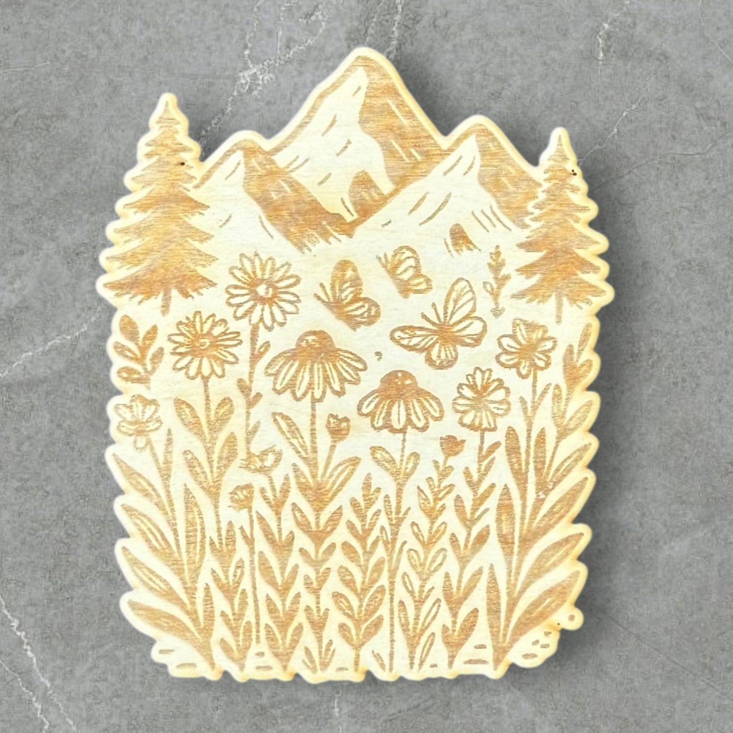 Butterfly Summit Wood Magnet