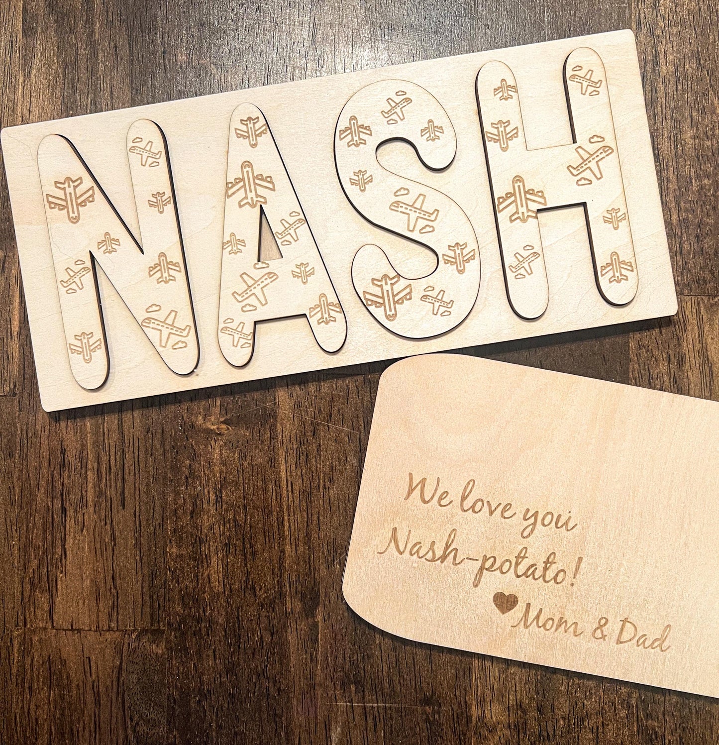 Aztec Western Lassr Engraved Print Custom Name Puzzle