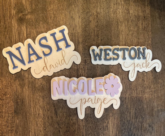 Custom Acrylic Baby Name Announcement Plaque: Nursery Decor