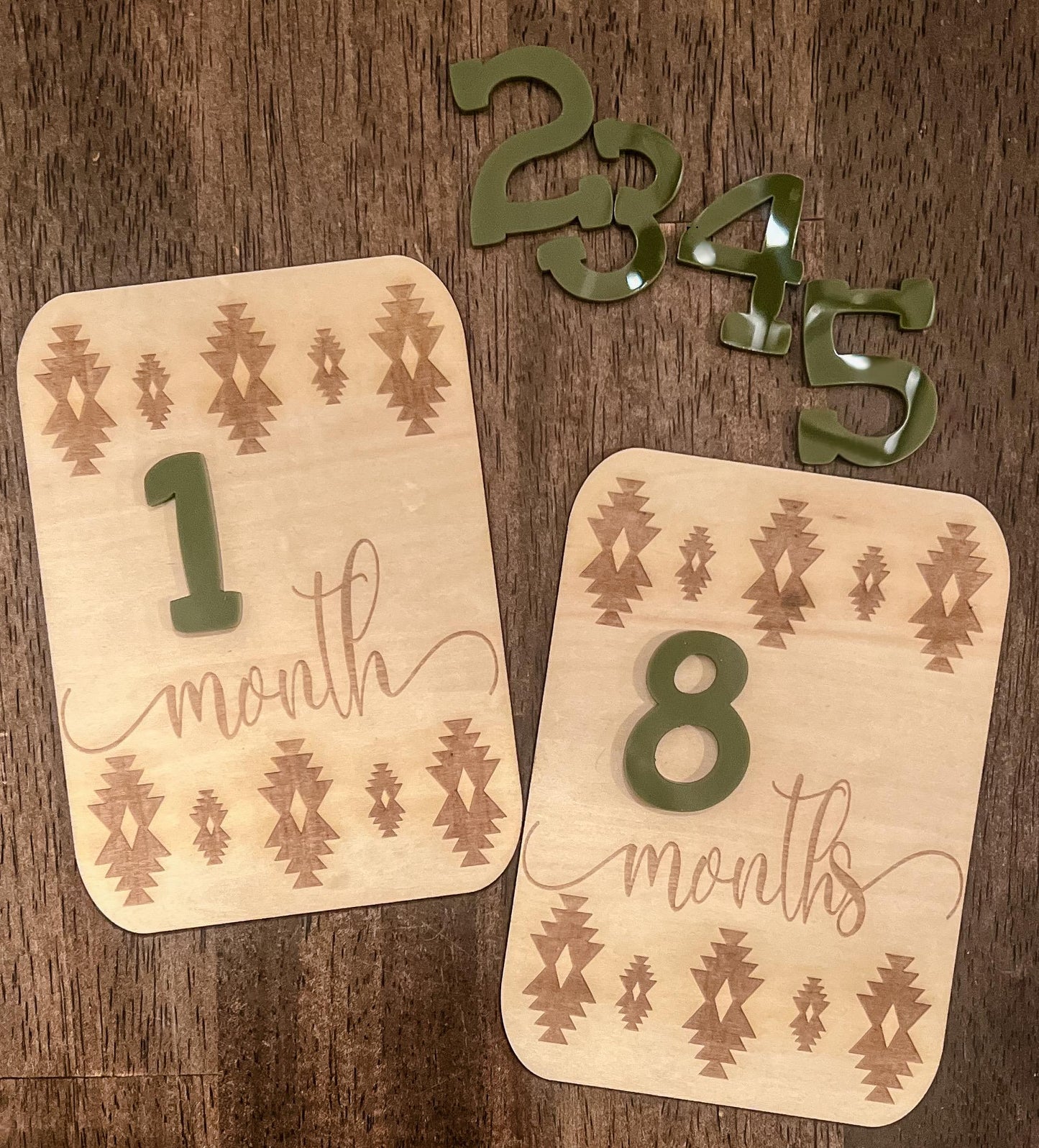 Aztec Western Baby Announcement: Custom Name & Milestone Set