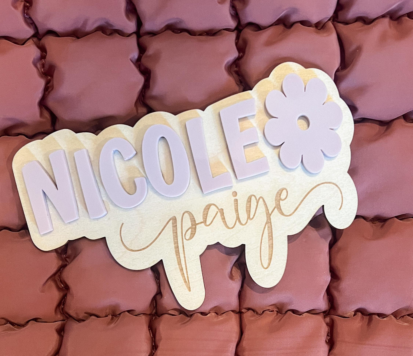 Custom Acrylic Baby Name Announcement Plaque: Nursery Decor