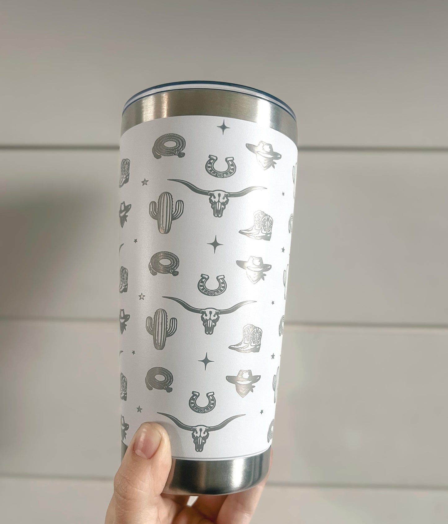 Western Engraved 20oz Tumbler: Stainless Steel Coffee Mug