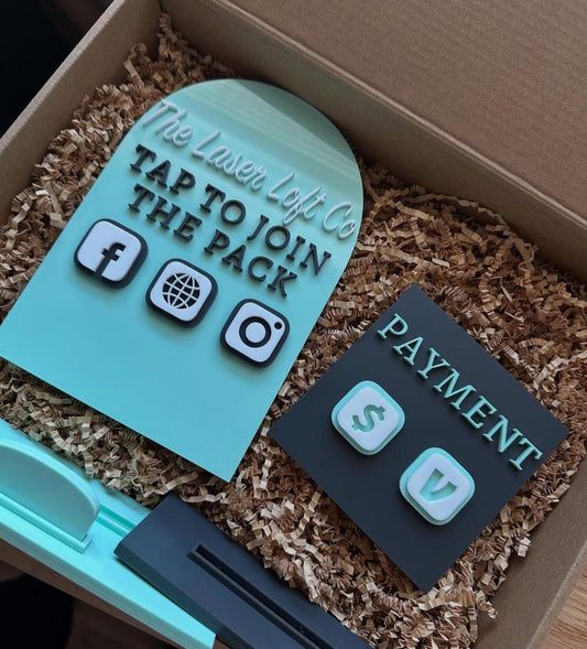 Customizable NFC Tag Sign: Social Media & Payment Display