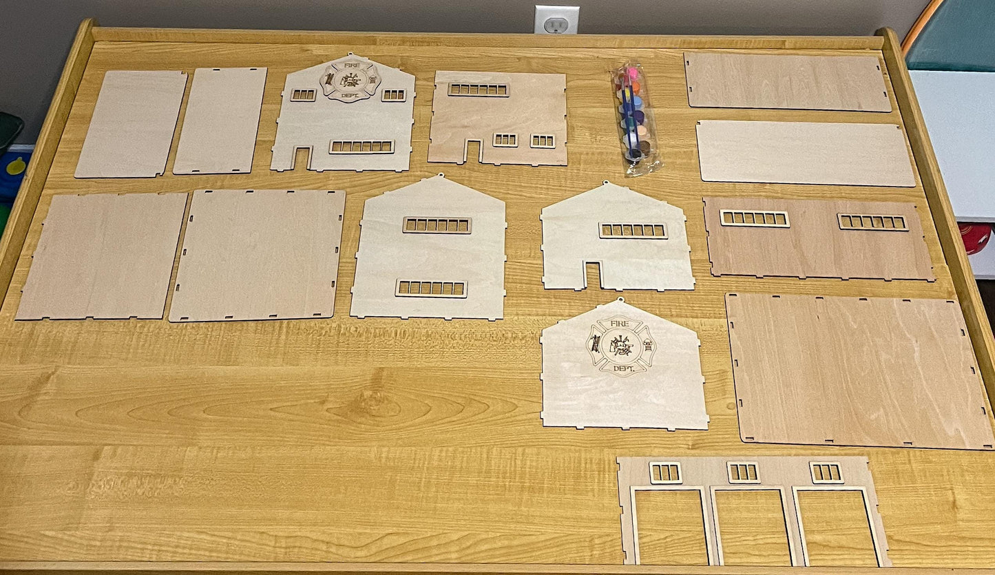 DIY Fire Station Kit: 3-Car Garage, Kids Craft Project