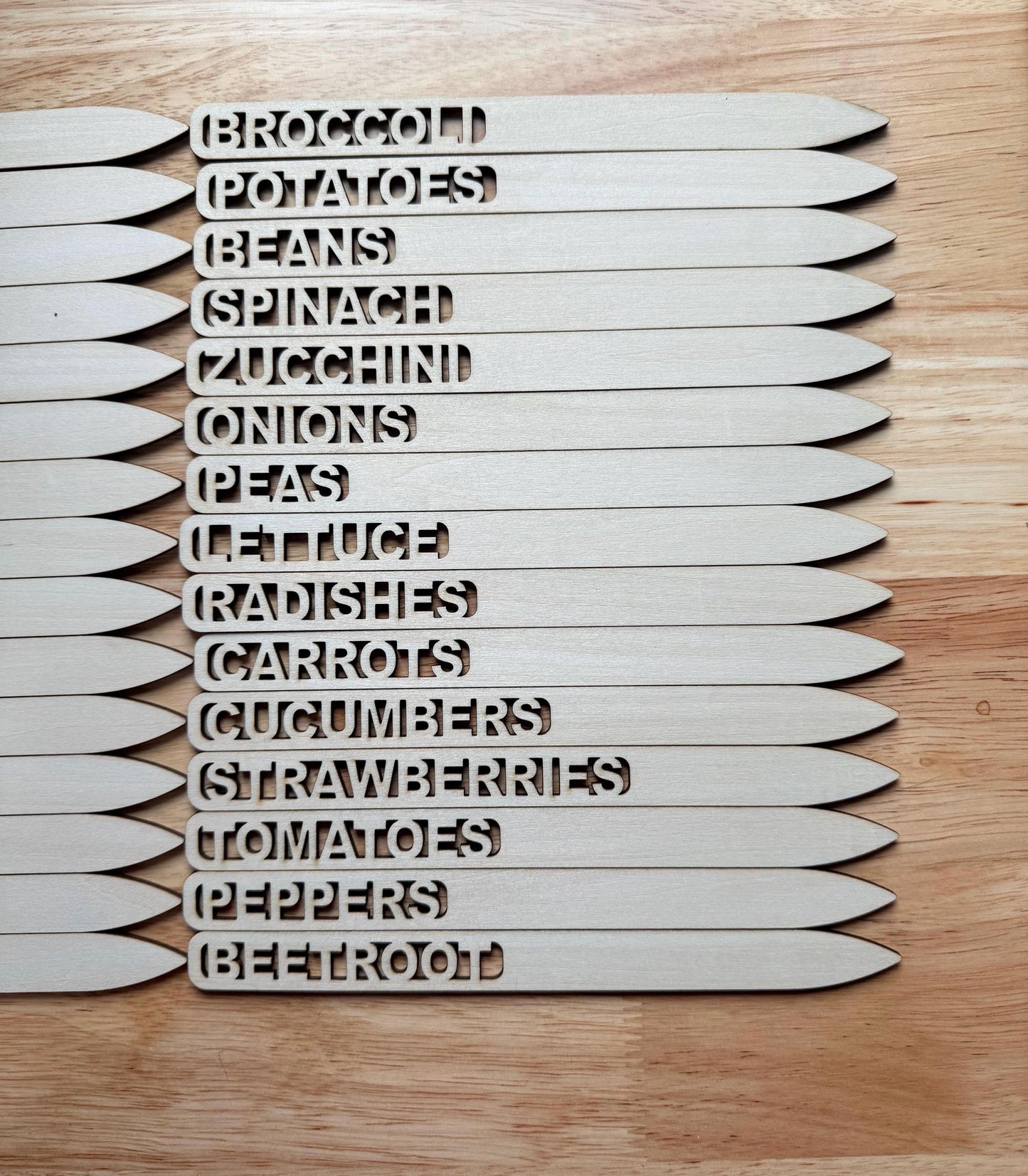 Wooden Herb Garden Markers: Laser Cut Plant Labels