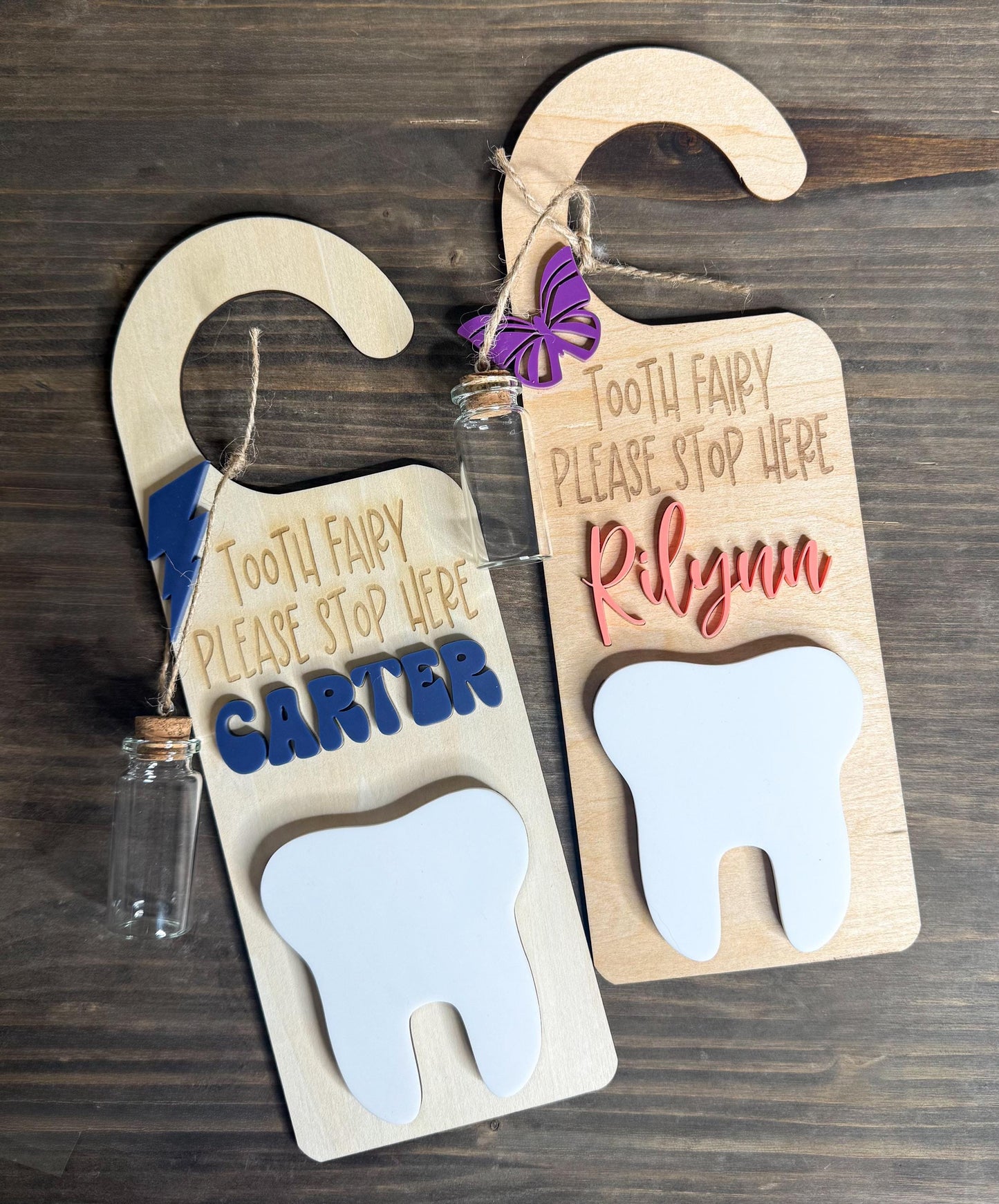 Personalized Tooth Fairy Door Hanger: Keepsake Jar, Custom Kids Decor