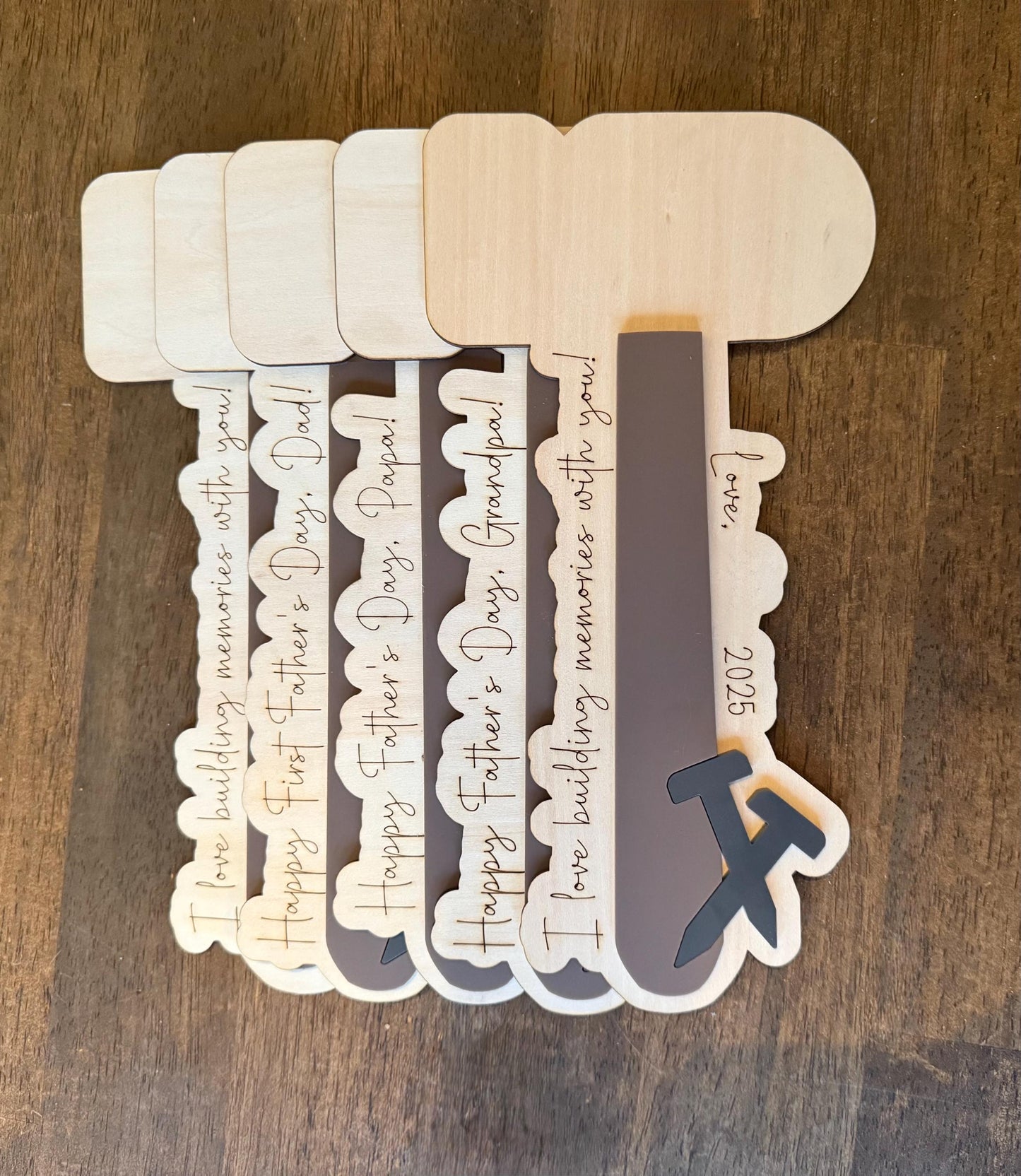 Father's Day Hammer Footprint Craft: Personalized Wood Keepsake