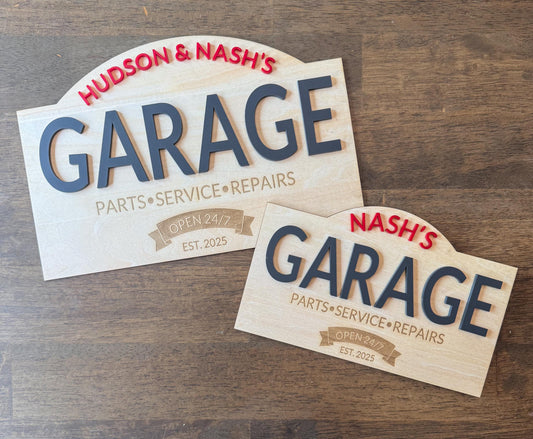Custom Garage Name Sign: 3D Kids Playroom Decor