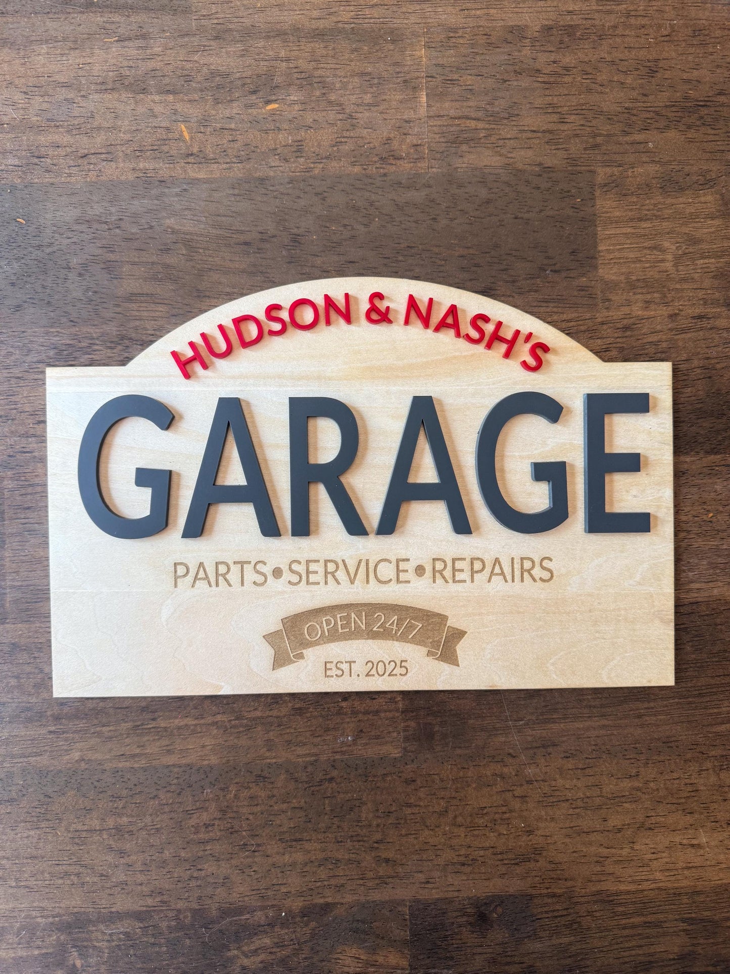 Custom Garage Name Sign: 3D Kids Playroom Decor