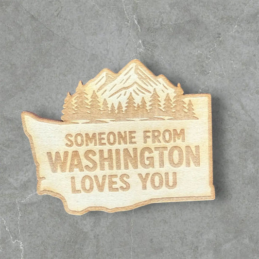 Washington Love Wood Magnet