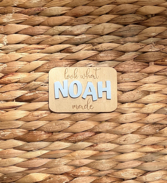 Personalized Kids Art Magnet: "Look What I Made!" Fridge Display