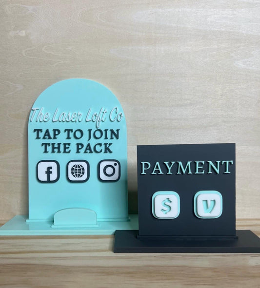 Customizable NFC Tag Sign: Social Media & Payment Display