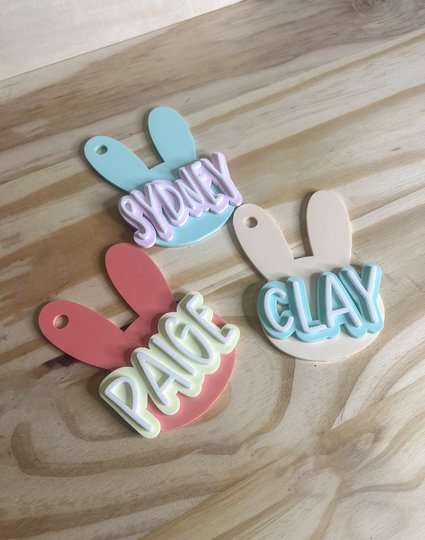 Personalized Easter Bunny Acrylic Name Tags