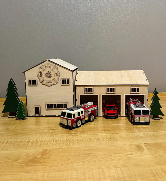DIY Fire Station Kit: 3-Car Garage, Kids Craft Project