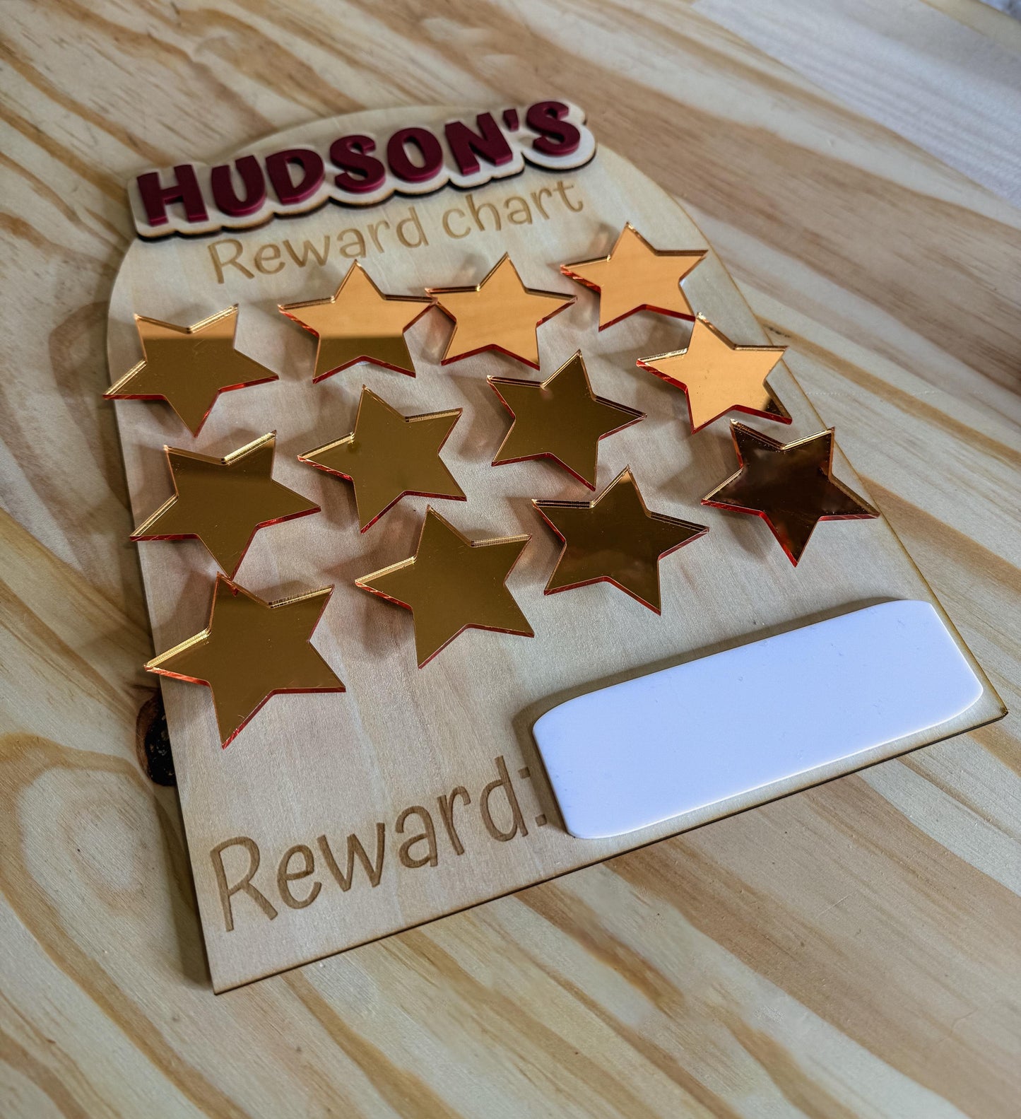 Personalized Magnetic Reward Chart with Gold Star Holder