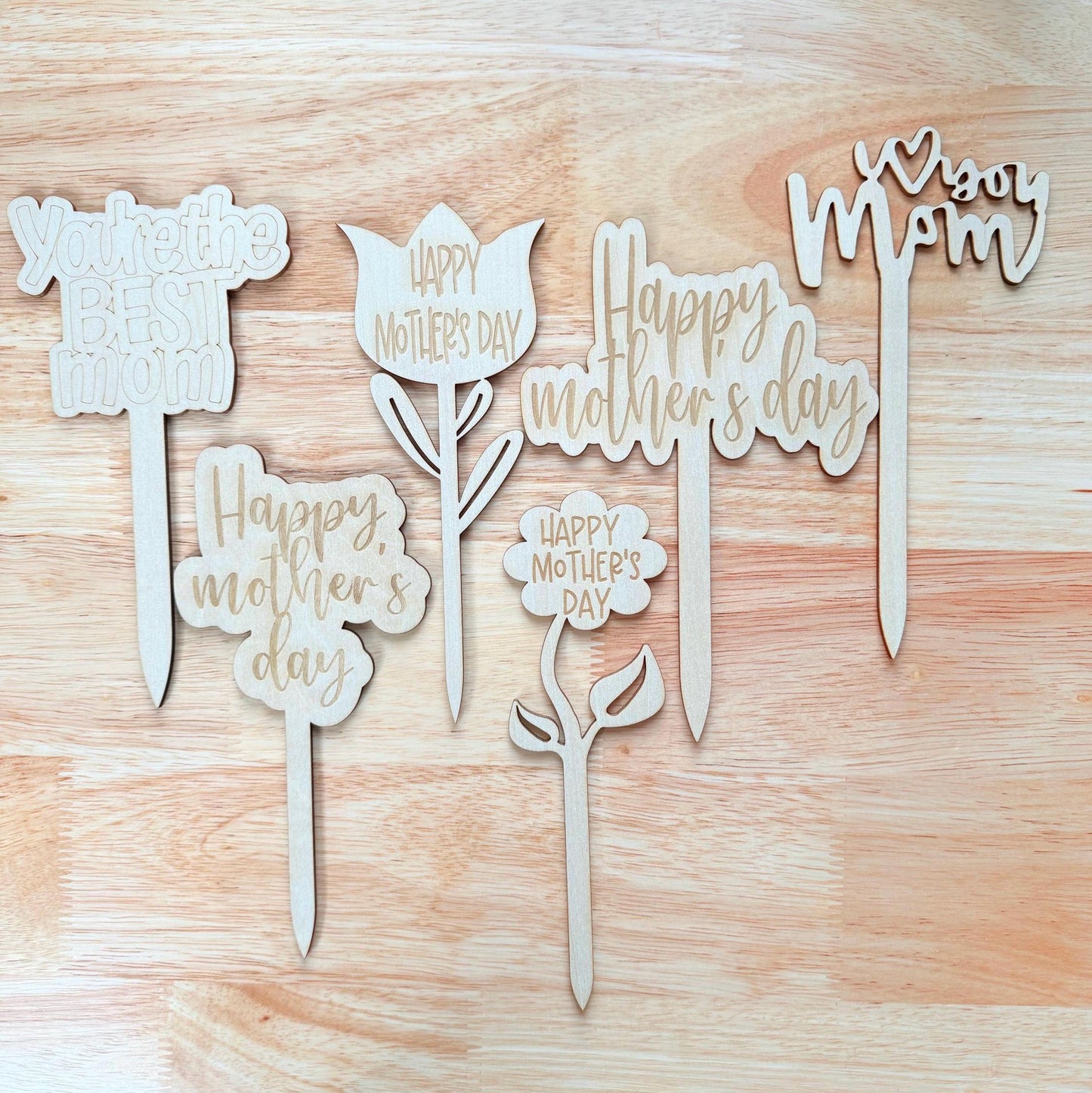 Personalized Mother's Day Plant Stakes: Laser Engraved Garden Decor