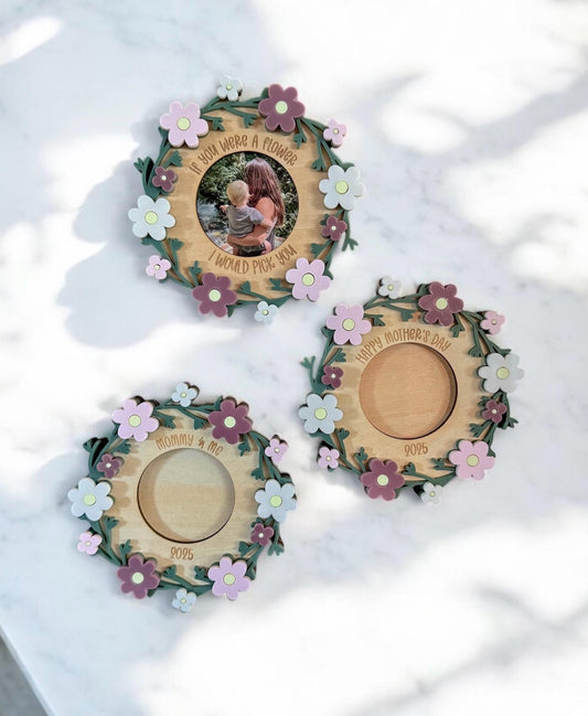 Mother’s Day Photo Magnet | Mommy & Me Photo Frame | Flower Photo Frame | Mother’s Day Gift | Gifts for Mom