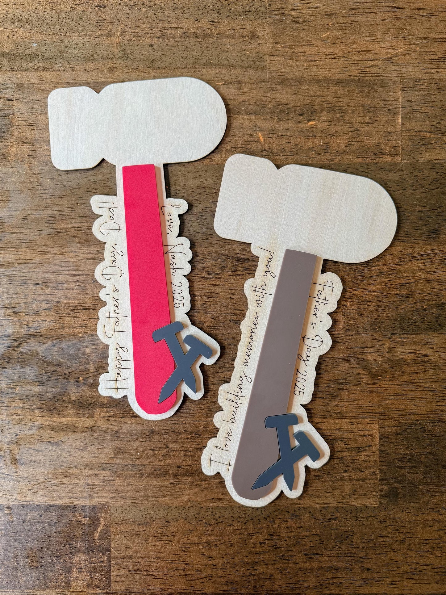 Father's Day Hammer Footprint Craft: Personalized Wood Keepsake