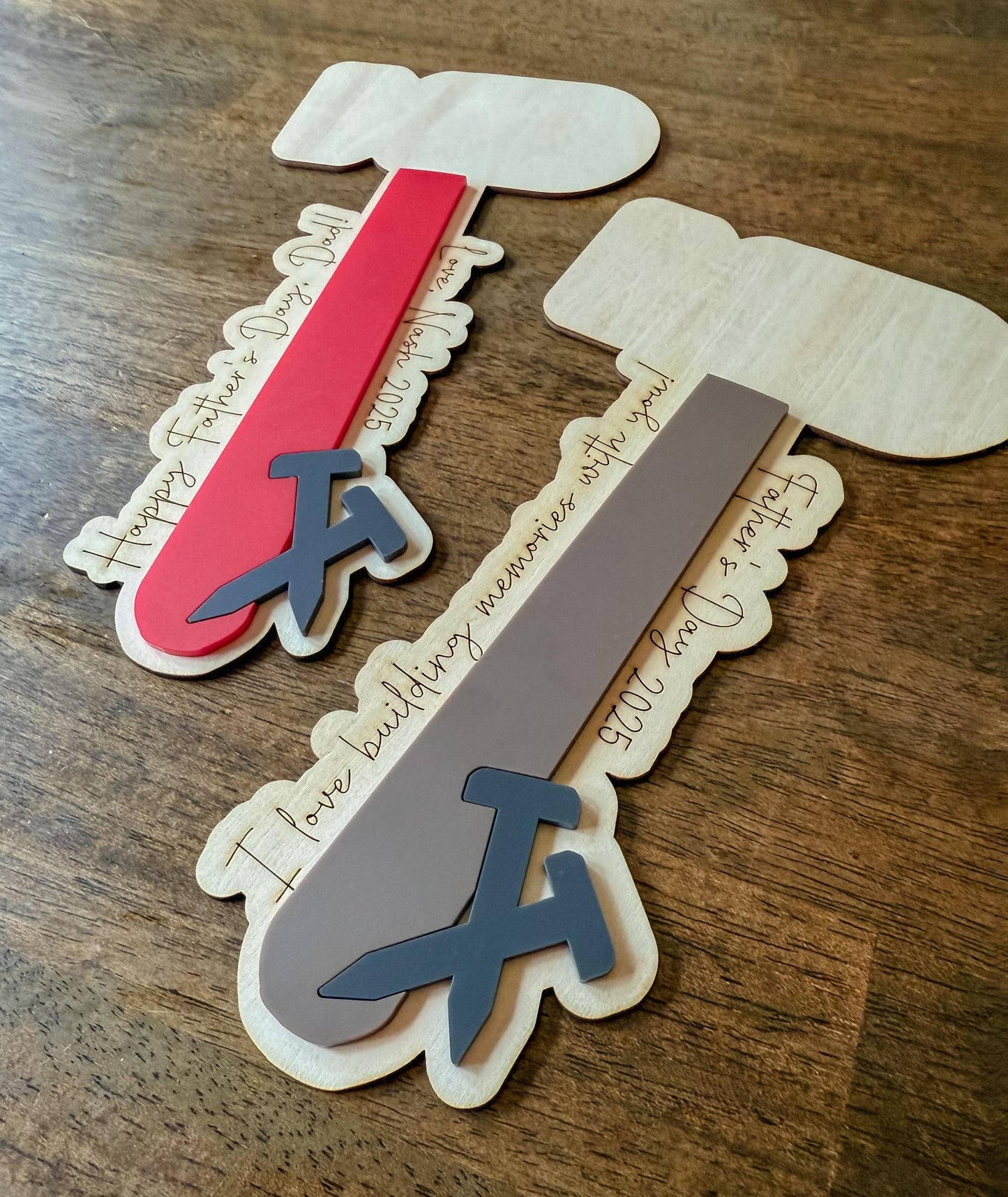 Father's Day Hammer Footprint Craft: Personalized Wood Keepsake