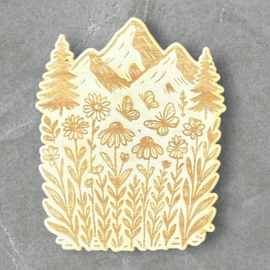 Butterfly Summit Wood Magnet