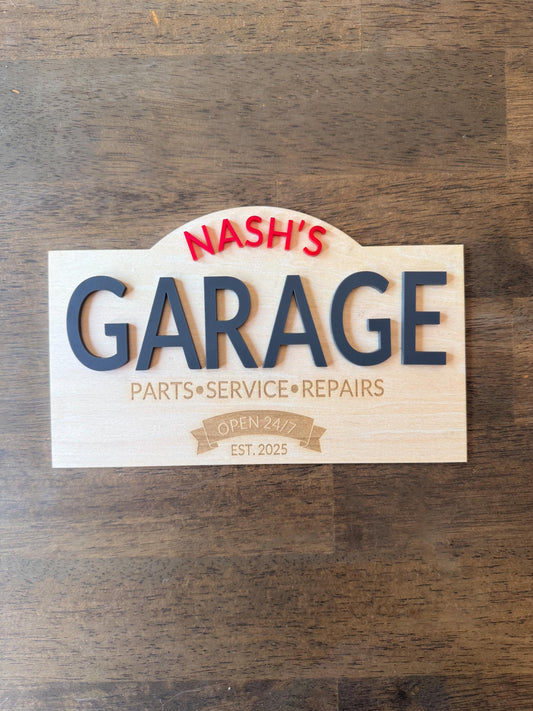 Custom Garage Name Sign: 3D Kids Playroom Decor